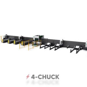 4-CHUCK HEAVY TUBE CUT Fiber Laser Pipe Cutting Machine with Auto Loading